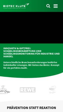 Vorschau der mobilen Webseite www.biotec-klute.de, BioTec-Klute GmbH