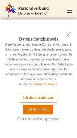 Vorschau der mobilen Webseite www.pv-delbrueck.de, Pastoralverbund Delbrück
