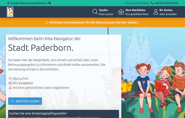 Vorschau von paderborn.kita-navigator.org, Paderborner Kita-Navigator