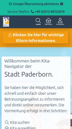 Vorschau der mobilen Webseite paderborn.kita-navigator.org, Paderborner Kita-Navigator