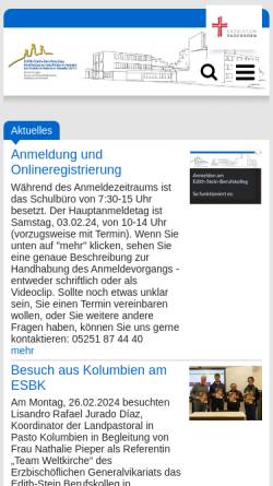 Vorschau der mobilen Webseite www.edith-stein-berufskolleg.de, Edith-Stein-Berufskolleg
