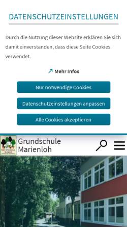 Vorschau der mobilen Webseite www.grundschule-marienloh.de, Katholische Grundschule Marienloh