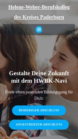 Vorschau der mobilen Webseite www.hwbk.de, Helene-Weber-Berufskolleg