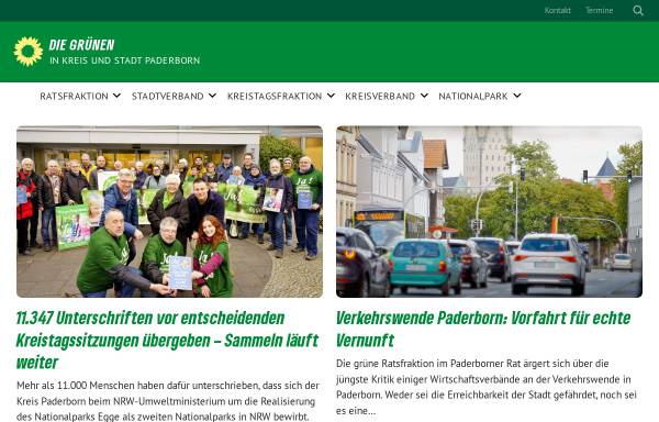 Vorschau von www.xn--padergrn-d6a.de, Bündnis 90/Die Grünen Paderborn