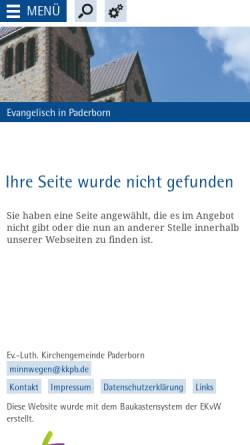 Vorschau der mobilen Webseite www.lukas-paderborn.de, Evangelisch-Lutherische Kirchengemeinde Paderborn Lukas-Pfarrbezirk