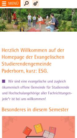 Vorschau der mobilen Webseite esgpb.ekvw.de, Evangelische Studierendengemeinde Paderborn