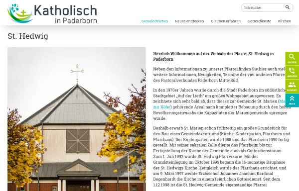 Vorschau von www.sthedwig-paderborn.de, Kath. Pfarrei St. Hedwig Paderborn
