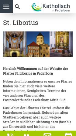 Vorschau der mobilen Webseite katholisch-in-paderborn.de, Kath. Pfarrei St. Liborius Paderborn
