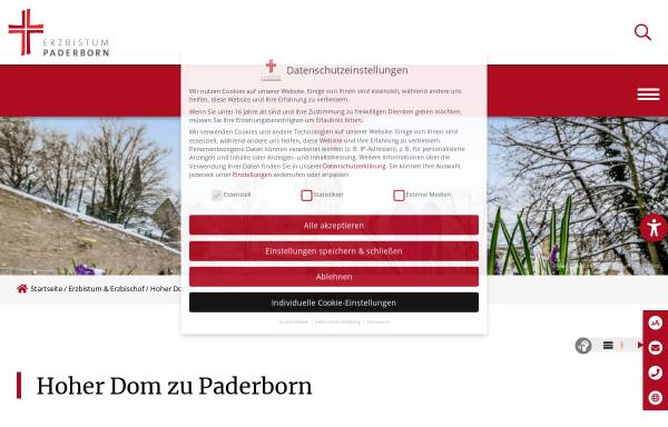 Vorschau von www.erzbistum-paderborn.de, Hoher Dom zu Paderborn