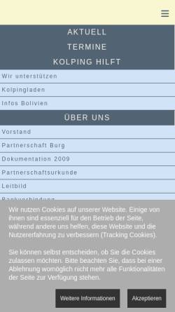 Vorschau der mobilen Webseite www.kolping-neuhaus.de, Kolpingsfamilie Schloß Neuhaus