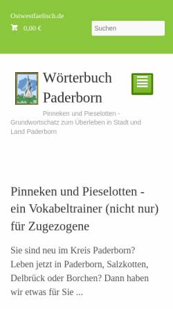 Vorschau der mobilen Webseite www.ostwestfaelisch.de, Wörterbuch Paderborn
