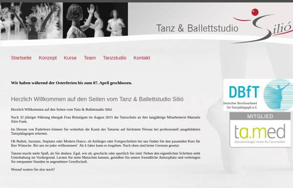 Vorschau von www.tanz-ballettstudio-paderborn.de, Tanz & Ballettstudio Silió