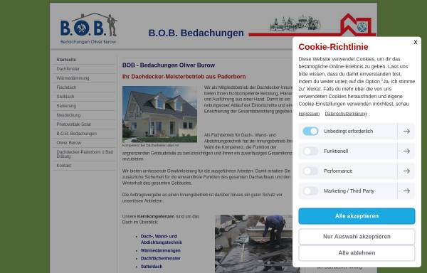 Vorschau von www.dachdeckerei-paderborn.de, Dachdeckermeister Oliver Burow
