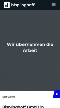 Vorschau der mobilen Webseite www.bisplinghoff-online.de, Bisplinghoff - Technischer Gebäudeservice