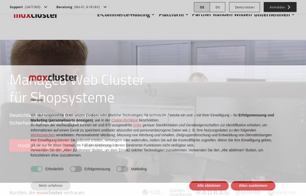 Vorschau von maxcluster.de, maxcluster GmbH