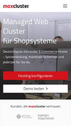 Vorschau der mobilen Webseite maxcluster.de, maxcluster GmbH