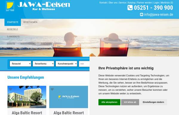 Vorschau von www.jawa-reisen.de, JAWA-Reisen GmbH