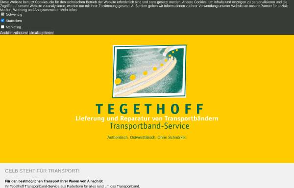 Vorschau von www.transportband-service.de, TEGETHOFF Transportband-Service GmbH & Co. KG