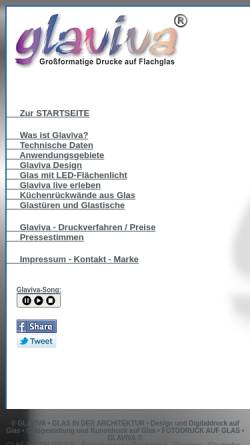 Vorschau der mobilen Webseite www.glaviva.de, Glaviva, Inh. Wolfgang Dehmel