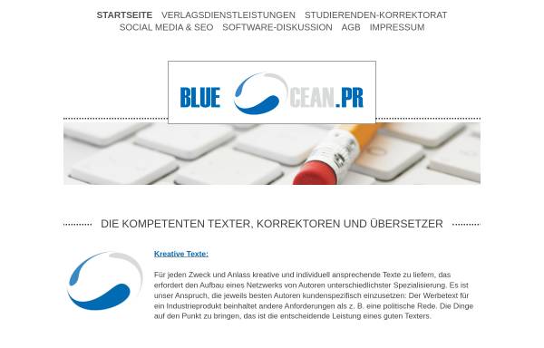 Vorschau von www.blueocean-pr.de, BlueOcean.PR, Inhaber Hartwig Höschen
