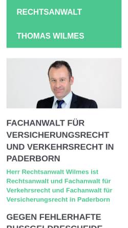 Vorschau der mobilen Webseite www.xn--paderborn-rechtsanwlte-j5b.de, Rechtsanwalt Thomas Wilmes