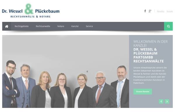Vorschau von www.wessel-plueckebaum.de, Rechtsanwälte Dr. Wessel & Plückebaum