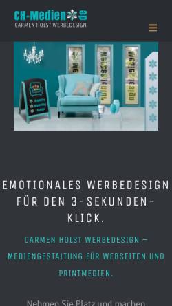 Vorschau der mobilen Webseite ch-medien.de, Carmen Holst Werbedesign