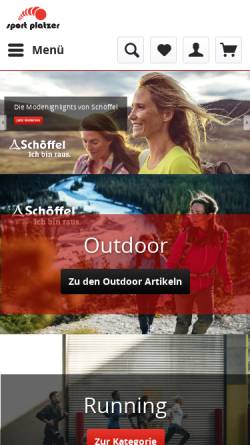 Vorschau der mobilen Webseite www.sport-platzer.de, Sport Platzer