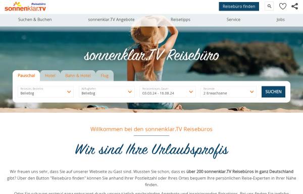 Vorschau von www.sonnenklar-reisebuero.de, Reisebüro sonnenklar Kaarst