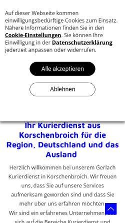 Vorschau der mobilen Webseite www.gerlach-service.de, Gerlach Schreib und Kurierdienst