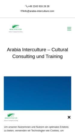 Vorschau der mobilen Webseite www.arabia-interculture.com, Arabia InterCulture, Inh. Ahmed Hussein