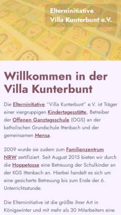 Vorschau der mobilen Webseite www.kindergarten-villakunterbunt.de, Elterninitiative Villa Kunterbunt e.V