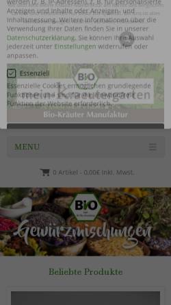 Vorschau der mobilen Webseite www.mein-kraeutergarten.de, Mein kräutergarten UG