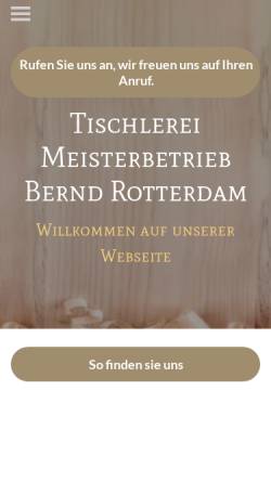Vorschau der mobilen Webseite www.tischlerei-rotterdam.de, Bernd Rotterdam, Tischlerei