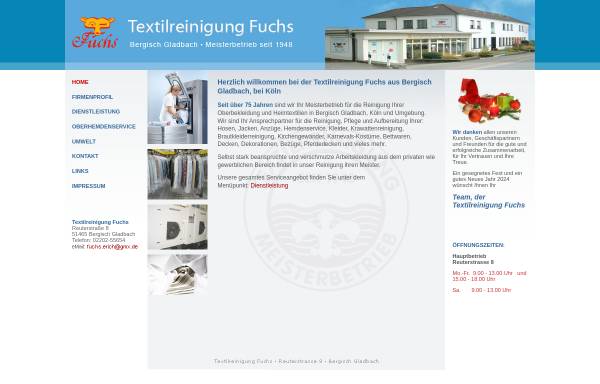 Vorschau von www.textilreinigung-fuchs.de, Textilreinigung Fuchs