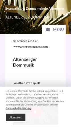 Vorschau der mobilen Webseite altenberg-dommusik.de, Altenberger Dommusik