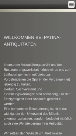 Vorschau der mobilen Webseite www.patina-antiquitaeten.de, Patina-Antiquitäten, Stefan Jacob
