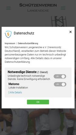 Vorschau der mobilen Webseite schuetzenverein-langeneicke.de, Schützenverein Langeneicke