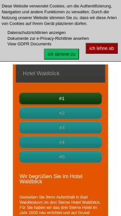 Vorschau der mobilen Webseite www.hotel-waldblick-deppe.de, Hotel Waldblick