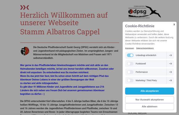 Vorschau von www.pfadfinder-albatros-cappel.de, DPSG Stamm Albatros Cappel