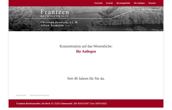 Vorschau von www.kanzlei-frantzen.de, Frantzen Rechtsanwälte