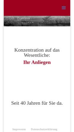 Vorschau der mobilen Webseite www.kanzlei-frantzen.de, Frantzen Rechtsanwälte