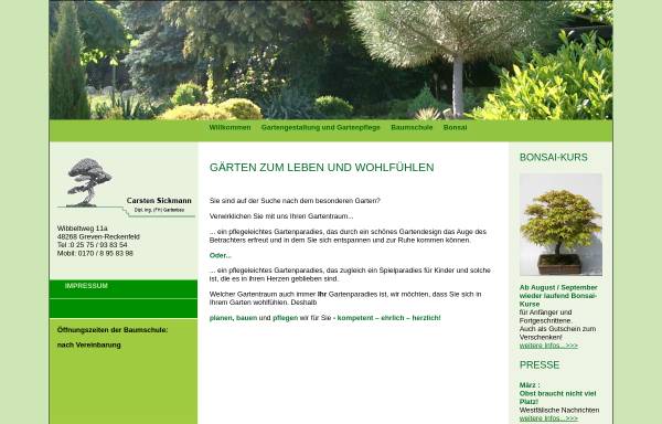 Vorschau von www.garten-sickmann.de, Carsten Sickmann GmbH