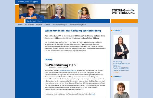 Vorschau von www.stiftung-weiterbildung.de, Stiftung Weiterbildung Kreis Unna