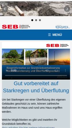 Vorschau der mobilen Webseite www.seb-bergkamen.de, Stadtbetrieb Entwässerung Bergkamen