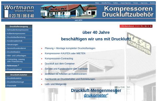 Vorschau von www.wortmann-druckluft.de, Wortmann Druckluft GmbH