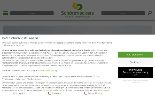 Vorschau von www.schoenmackers.de, Schönmackers Umweltdienste GmbH & Co. KG