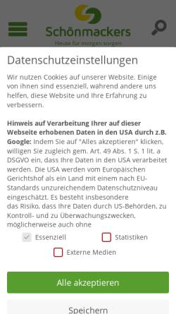 Vorschau der mobilen Webseite www.schoenmackers.de, Schönmackers Umweltdienste GmbH & Co. KG