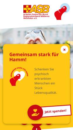 Vorschau der mobilen Webseite hamm.asbnrw.de, Arbeiter-Samariter-Bund (ASB), Regionalverband Mittleres Westfalen e.V.