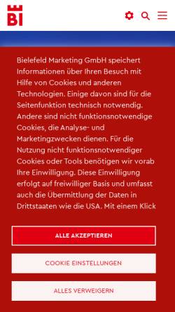 Vorschau der mobilen Webseite www.bielefeld.jetzt, Bielefelder Weihnachtsmarkt - Bielefeld Marketing GmbH